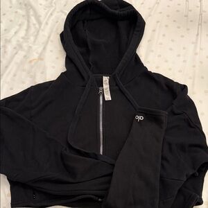ALO Yoga Black Zip-Up Hoodie